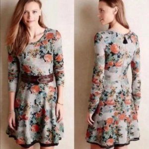 Anthropologie house brand Saturday/Sunday Fit & Flare Floral Sweatshirt Dress